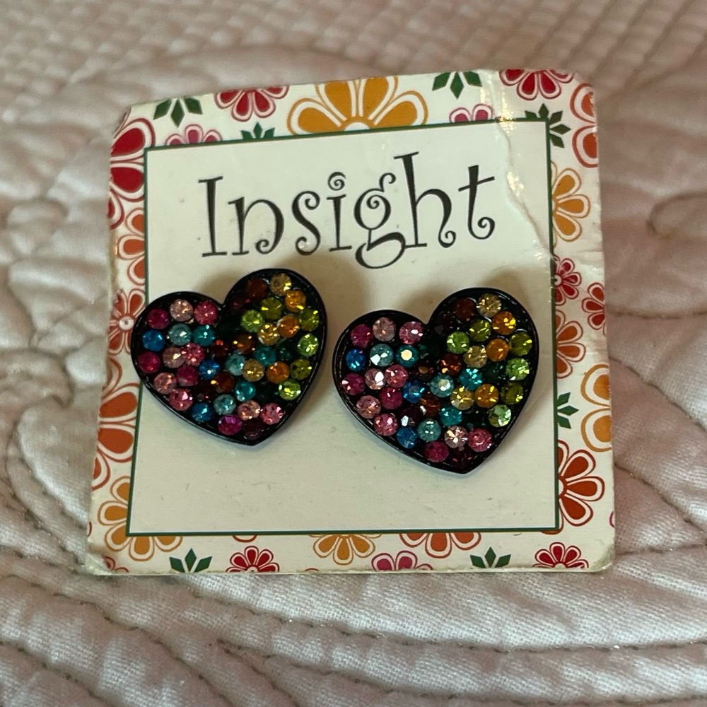 Heart Rhinestone Earrings - Picture 3 of 3
